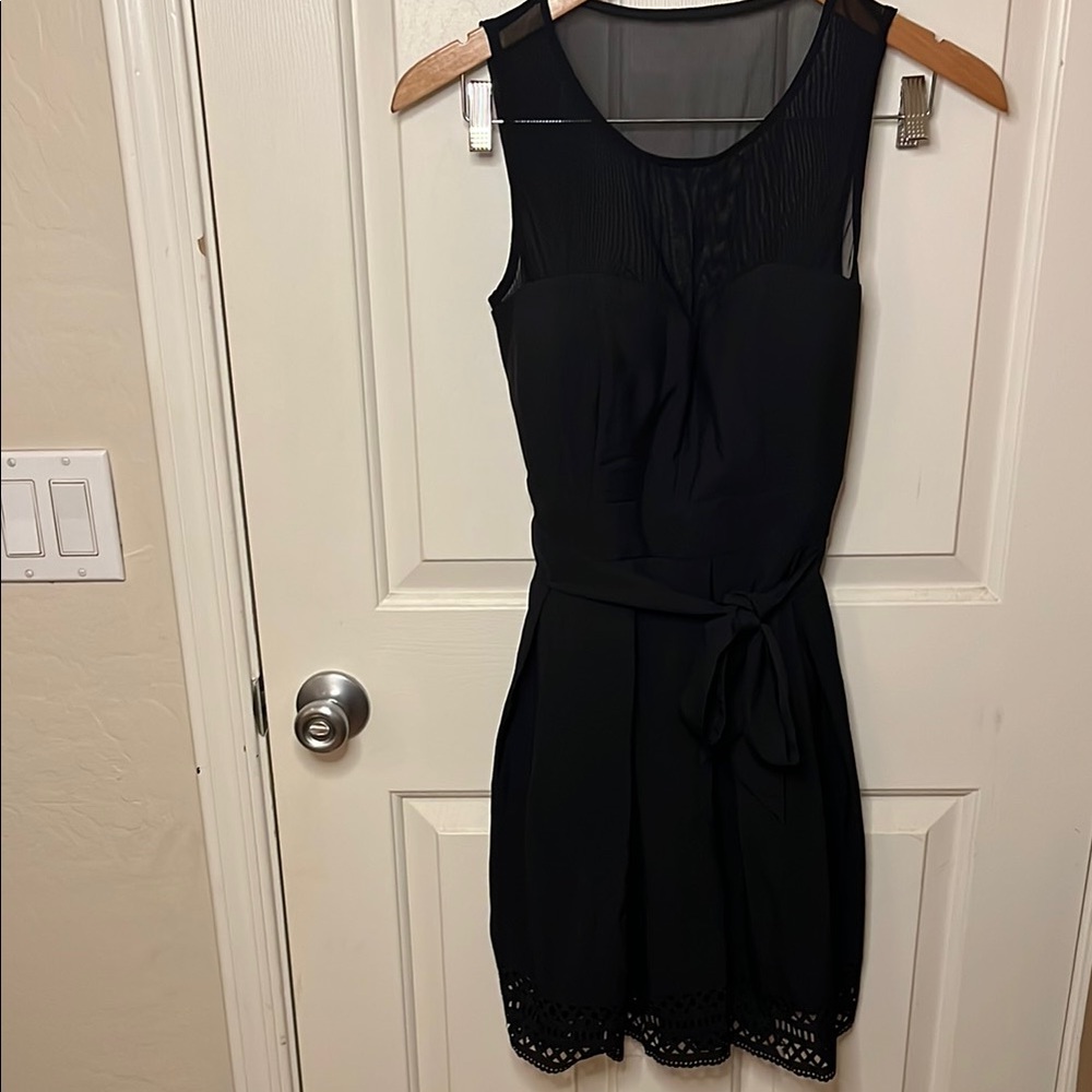 Guess Black Sheath Mini Dress Scoop Neck Sleeveless